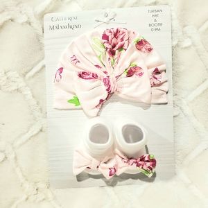 Baby turban hat and sock set